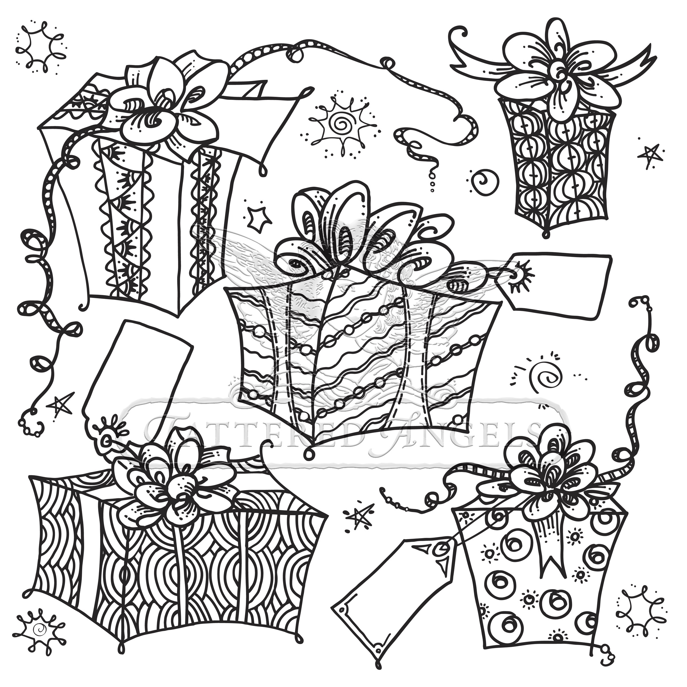 22387 Tattered Tangles 12x12 - Wrapped Gifts